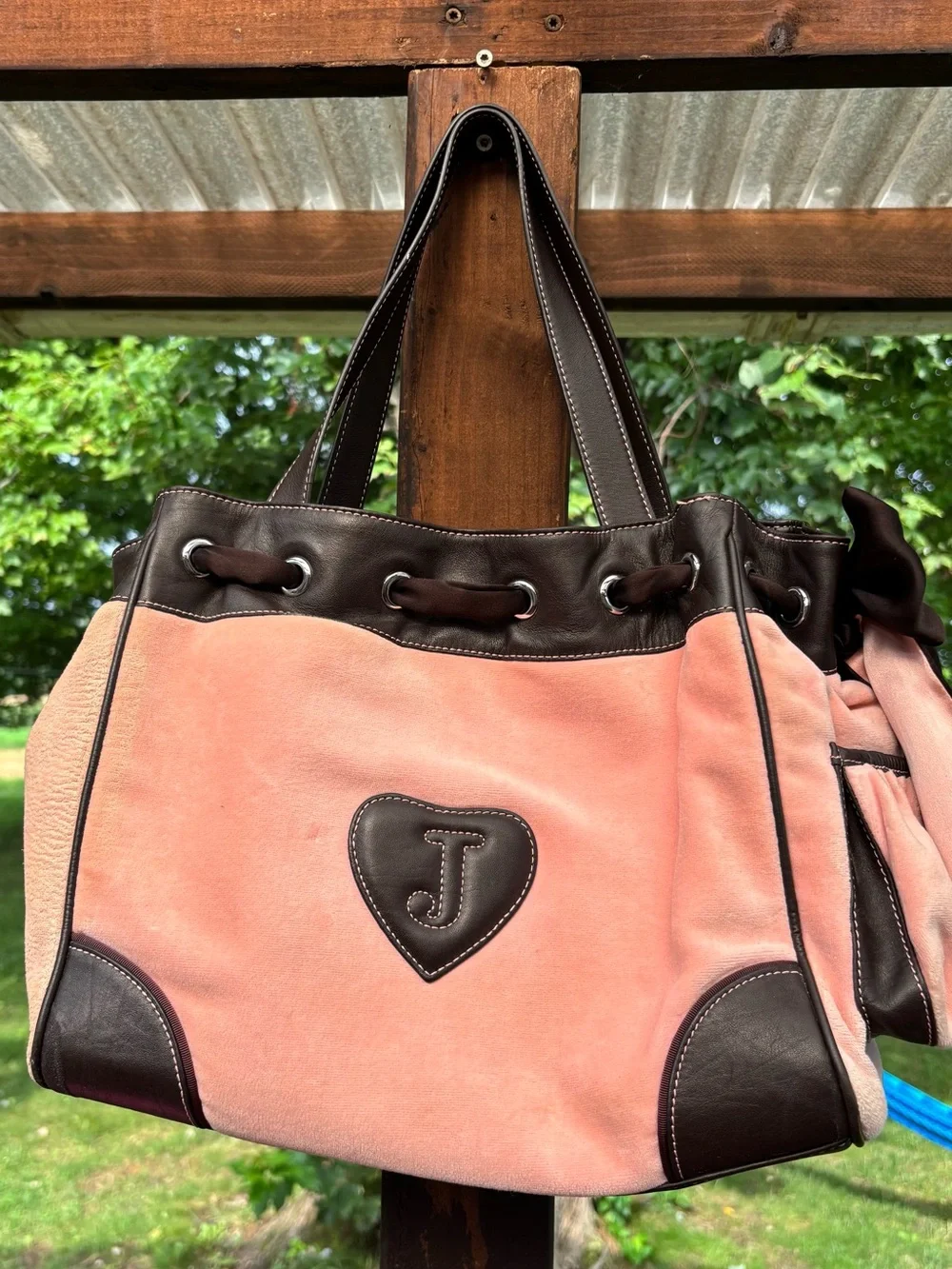 Y2K (2008 ) RARE Juicy Couture Pink and Brown Tote Bag